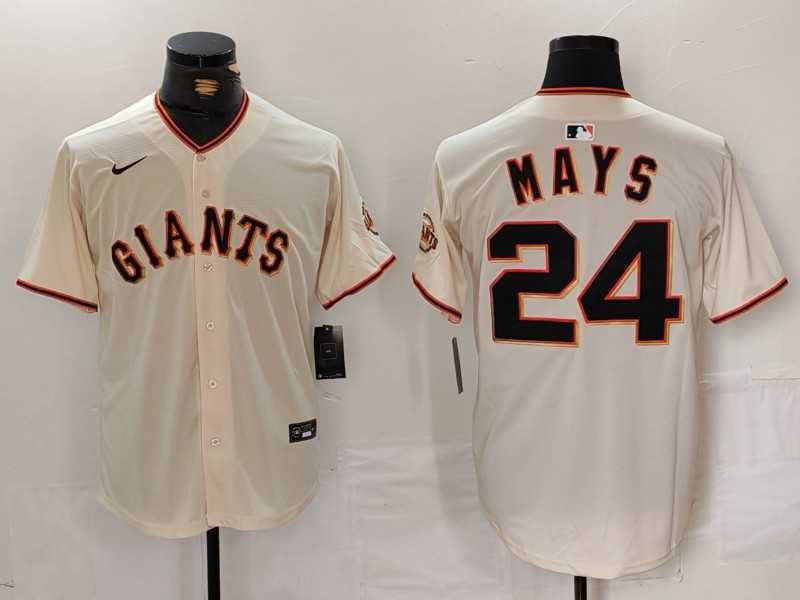 Men%27s San Francisco Giants #24 Willie Mays Cream 2024 Home Limited Stitched Baseball Jersey->san francisco giants->MLB Jersey